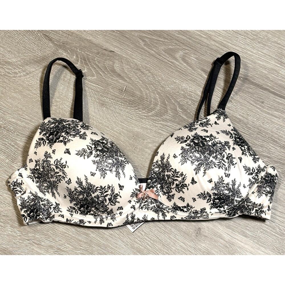 Victoria Secrets 32C No Underwire Adjustable Bra‎ Straps Floral
